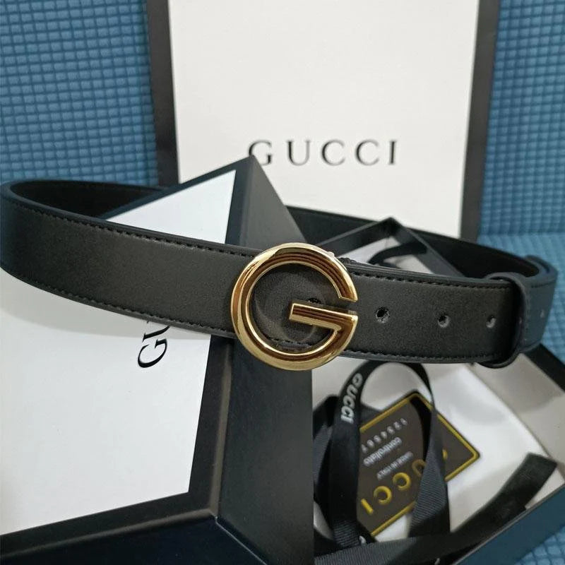 2025 3 Colors Single G Black Leather Belt