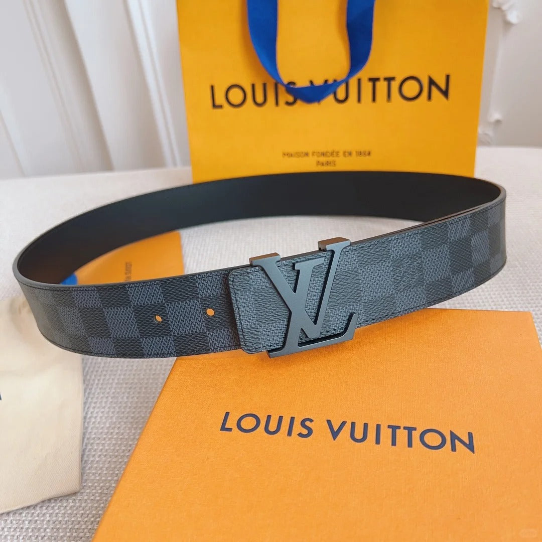 2025 classic black buckle black check men's belt