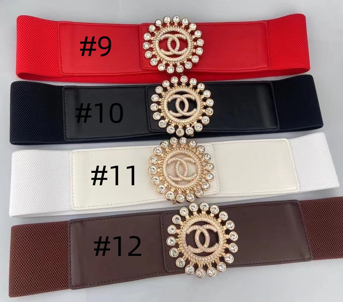 7CM elastic waistband, fashionable metal buckle dress suit jacket decoration belt