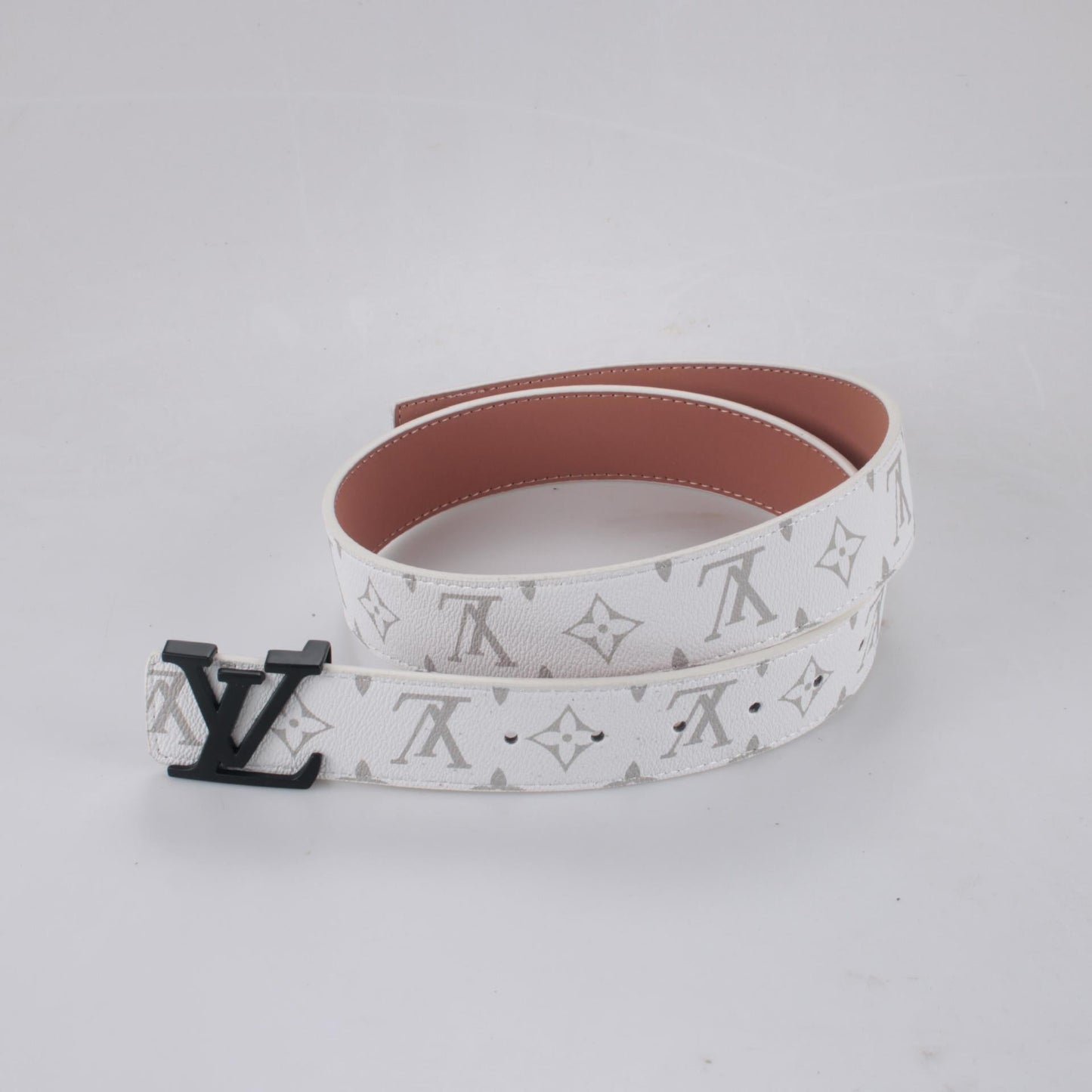 2025 Classic Silver Buckle White Plaid Men's Belt 211