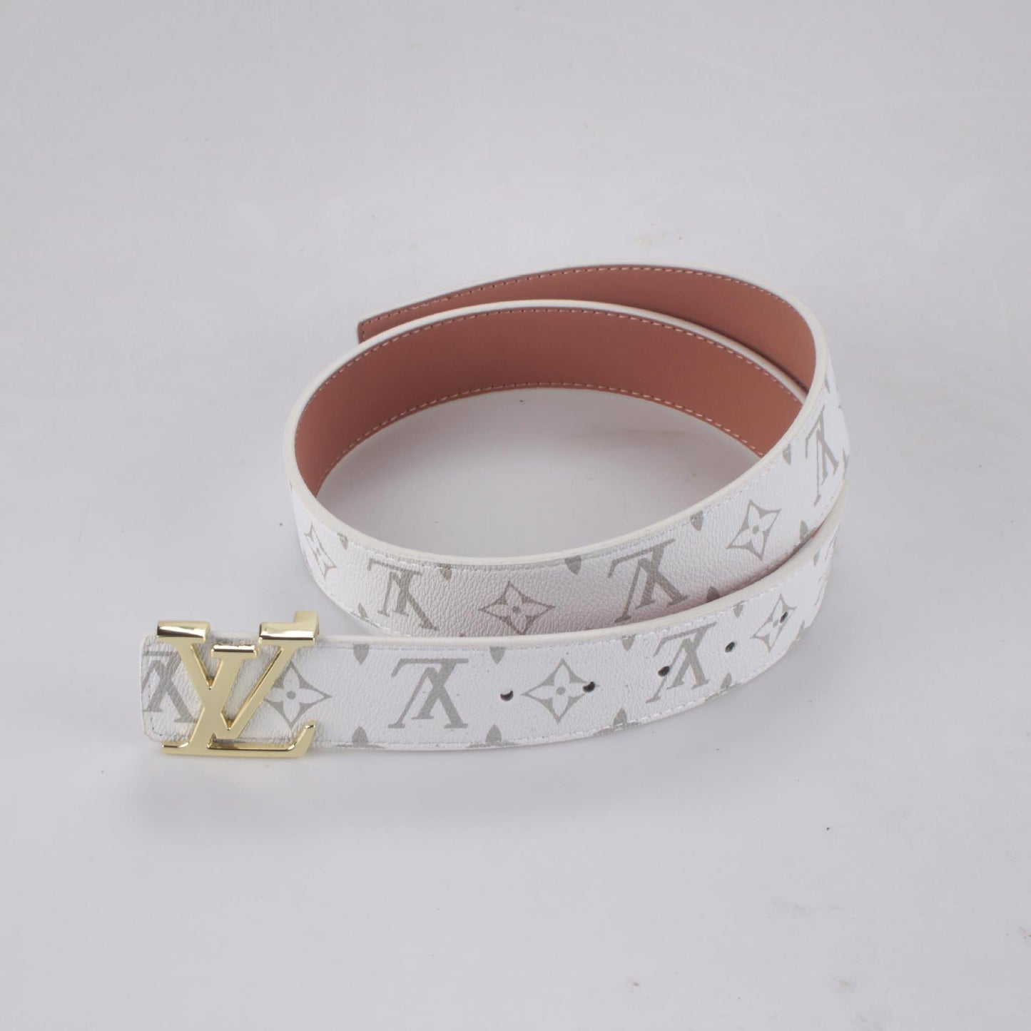 2025 Classic Silver Buckle White Plaid Men's Belt 211