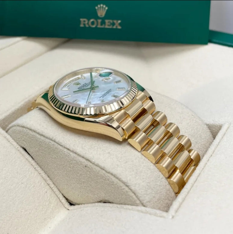 Women And Man Day Date heaven How stunning is this 36-40mm DayDate with a mother of pearl dial watch