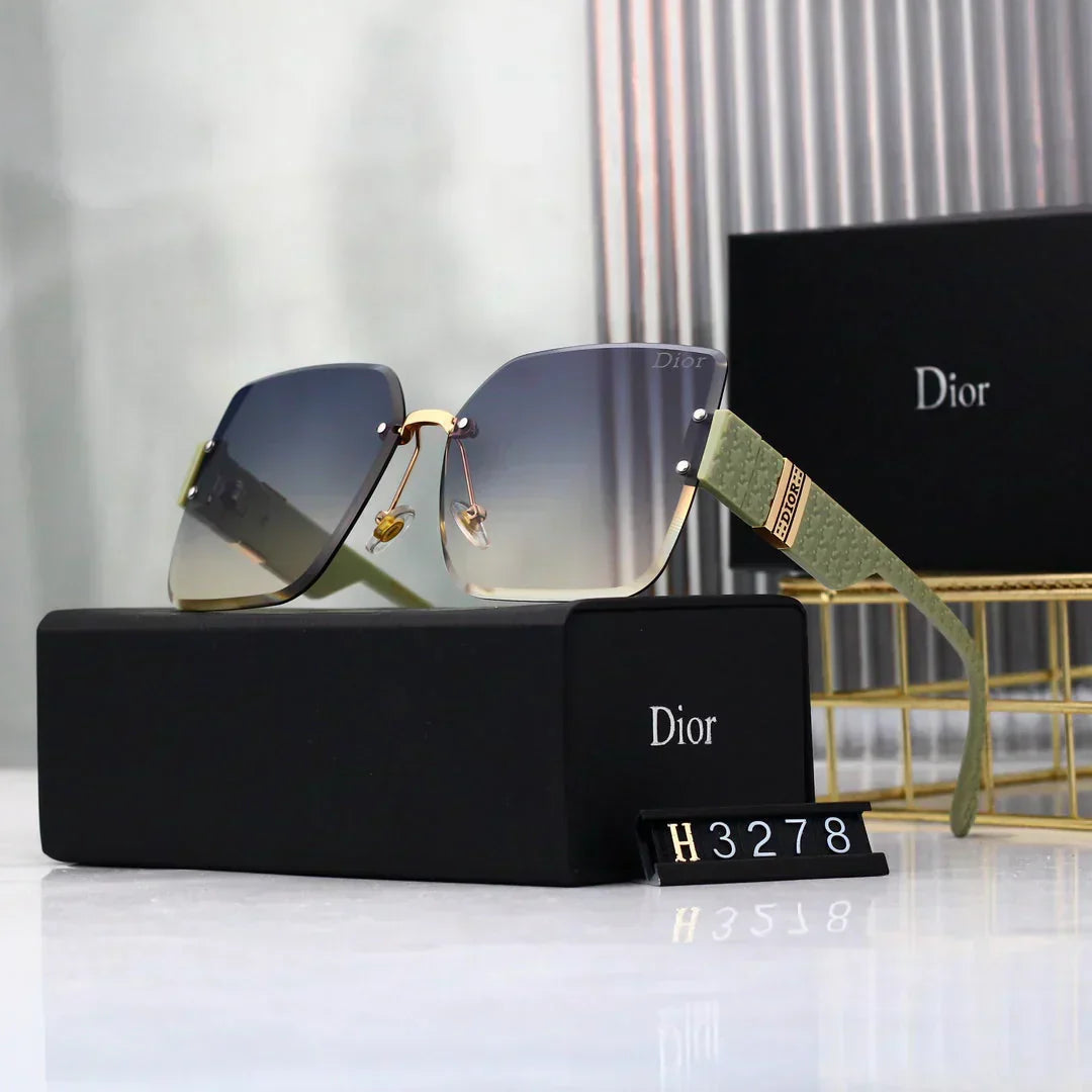 2025 Sunglasses Frameless trimmed large frame sunglasses