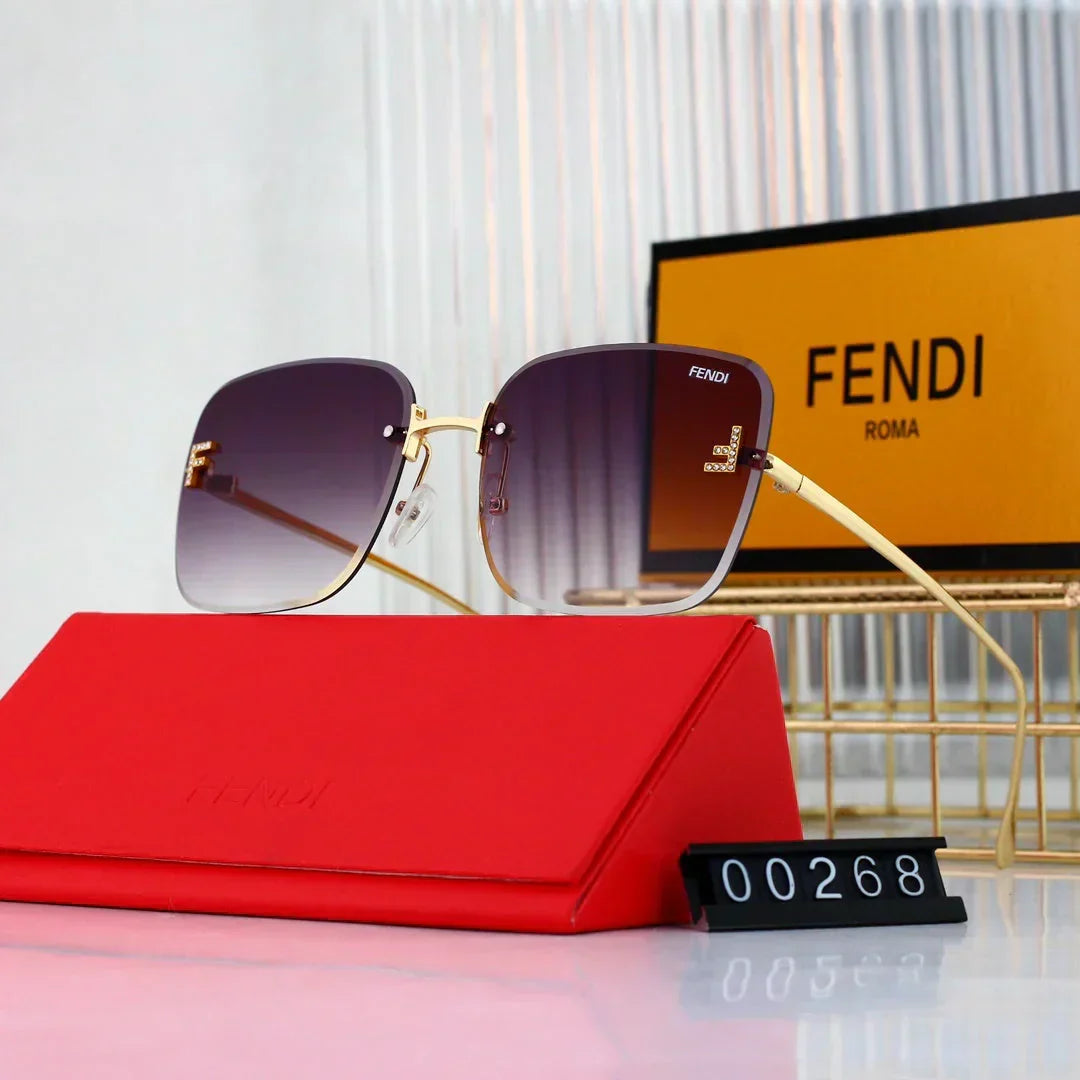 2025 Sunglasses Large frame rimless metal sunglasses