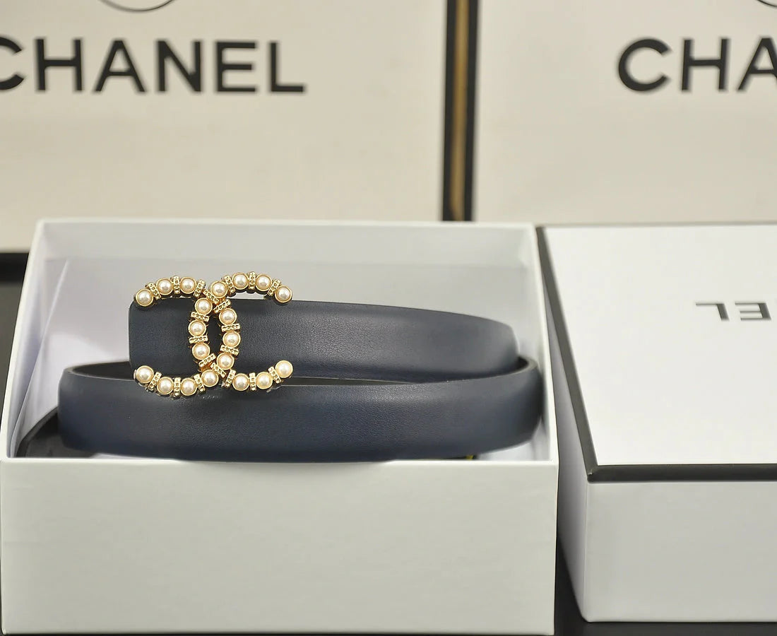 2025 6 color double pearl rhinestone belt