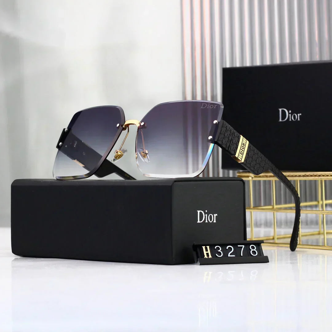 2025 Sunglasses Frameless trimmed large frame sunglasses