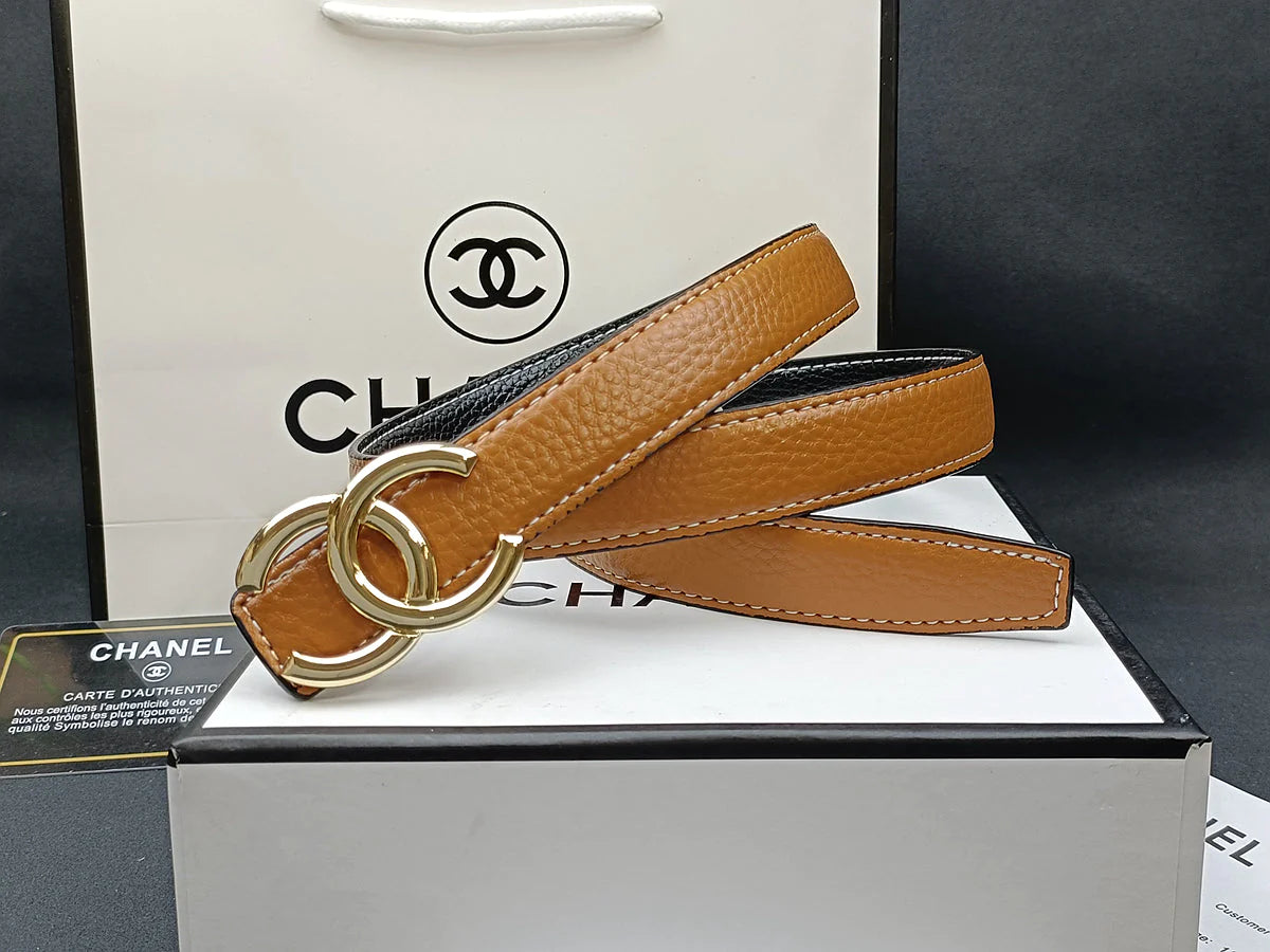 2025 8 Colors double C multi-color lychee leather belt