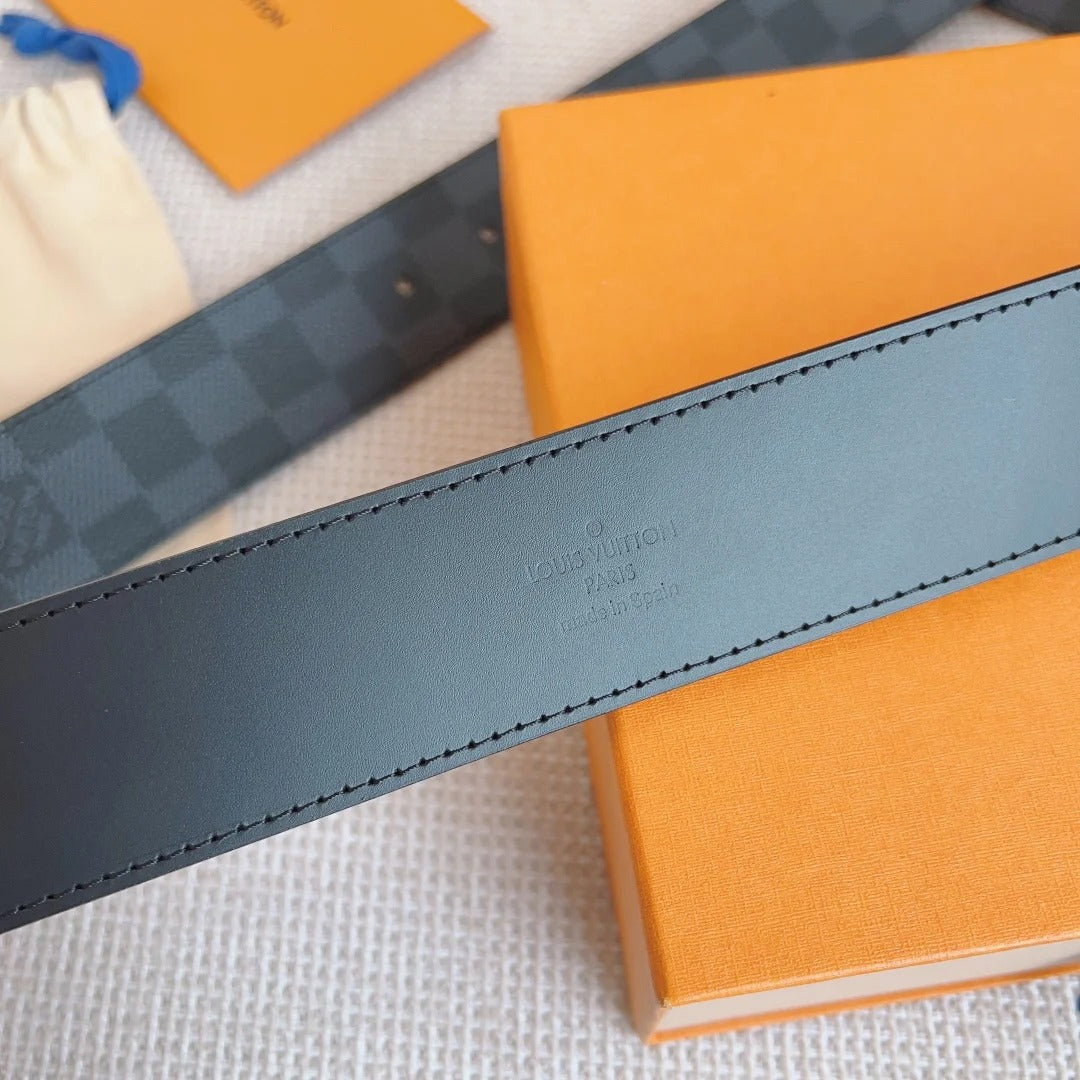 2025 classic black buckle black check men's belt