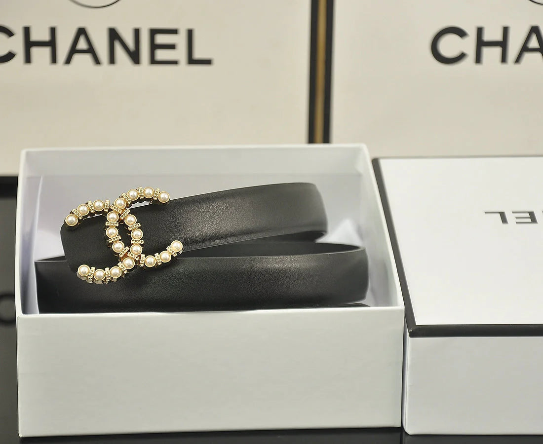 2025 6 color double pearl rhinestone belt