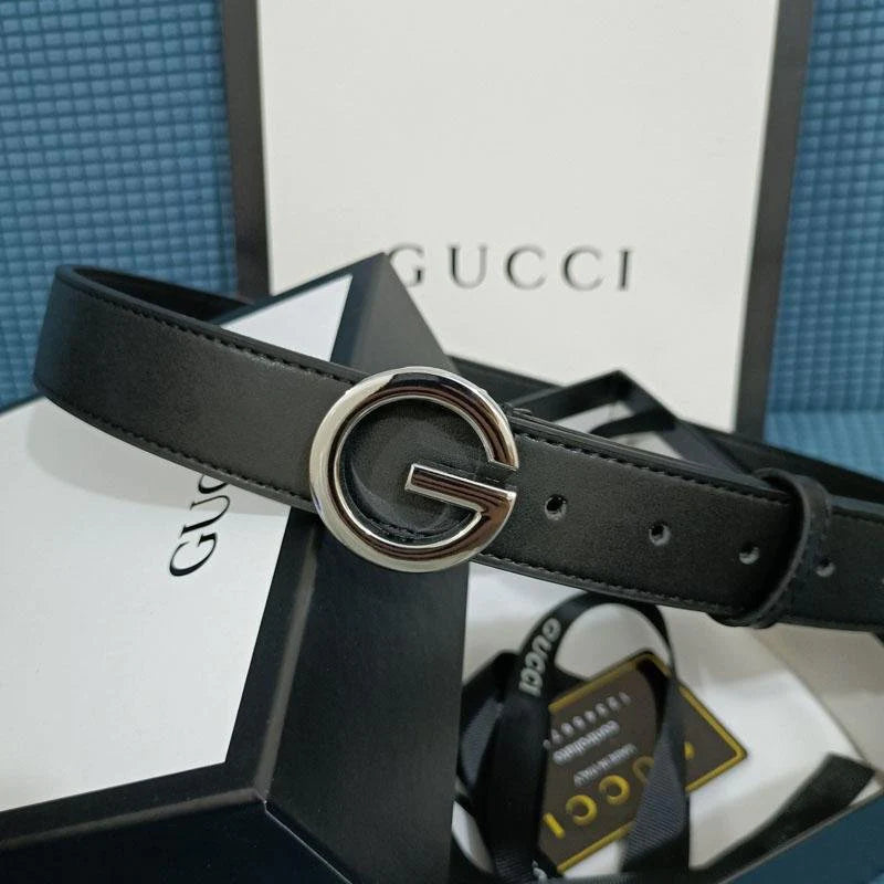 2025 3 Colors Single G Black Leather Belt
