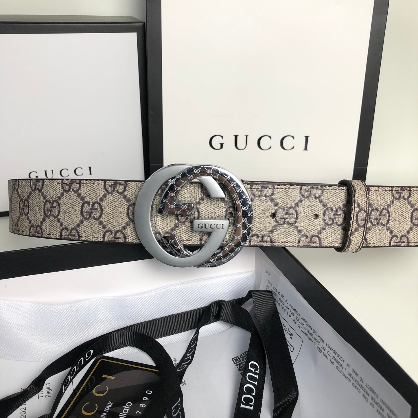 2025 3 Colors printed letter leather belt