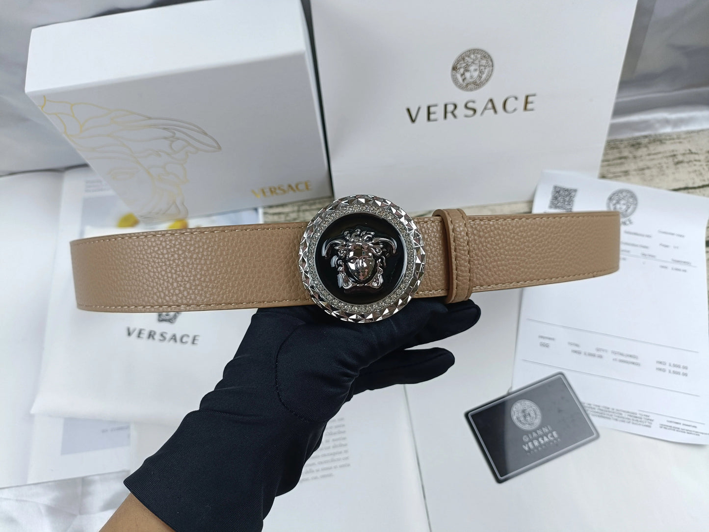 2025 4 Colors lion head double-sided lychee pattern belt