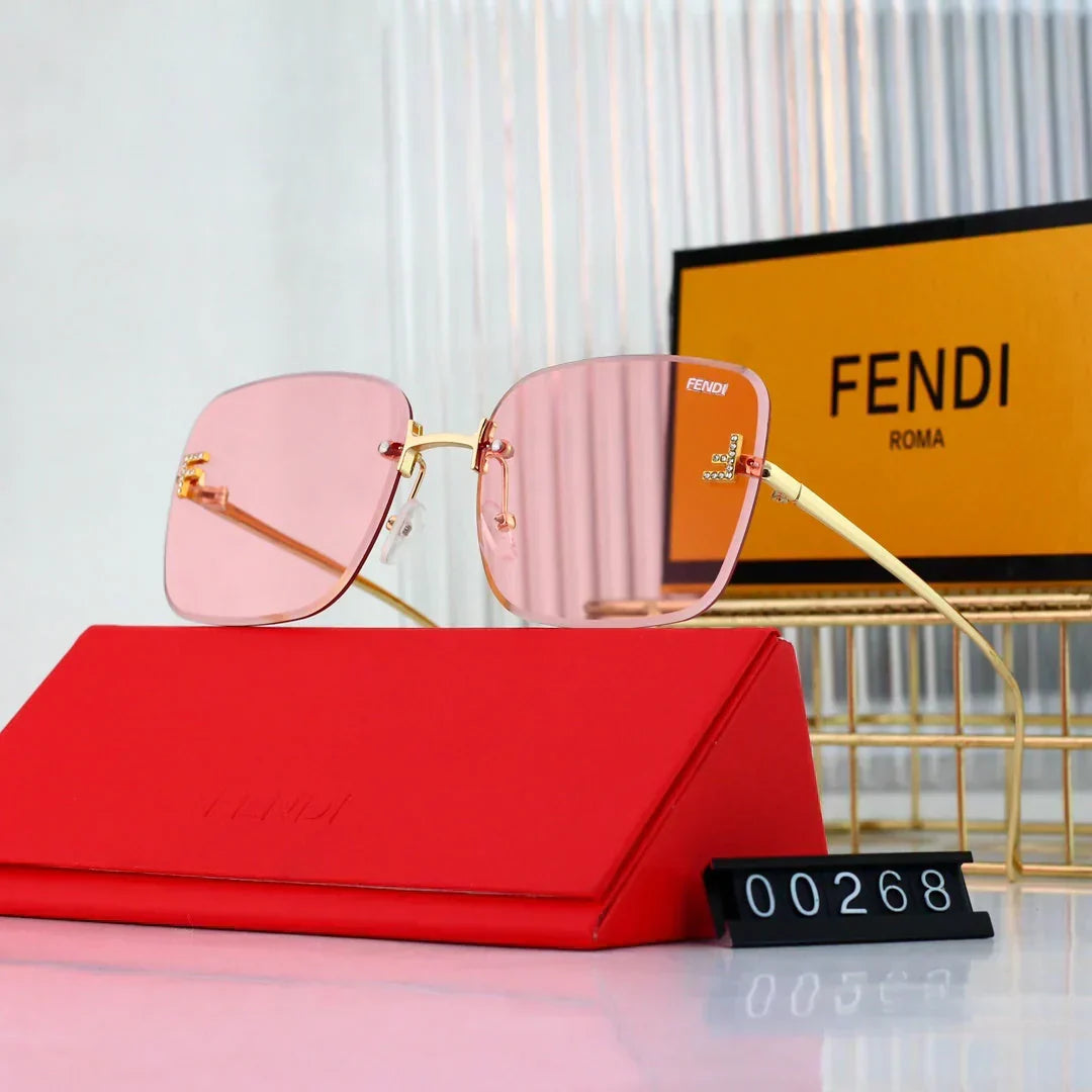 2025 Sunglasses Large frame rimless metal sunglasses