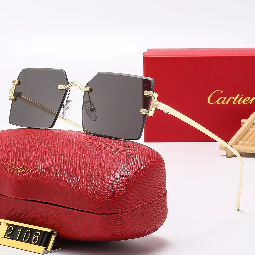 2025 Square stylish frameless sunglasses 2106