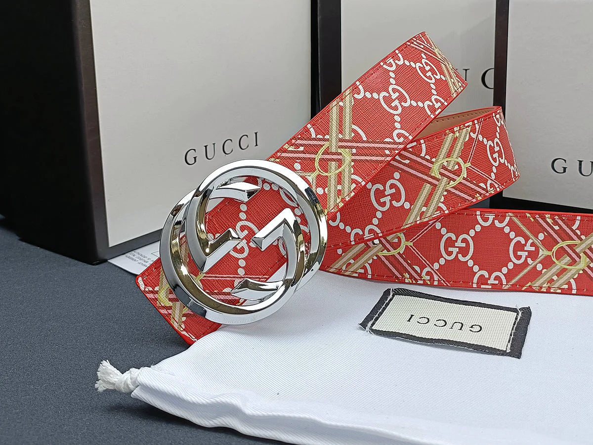 2025 3 Colors double G stripe calico belt Gender: general