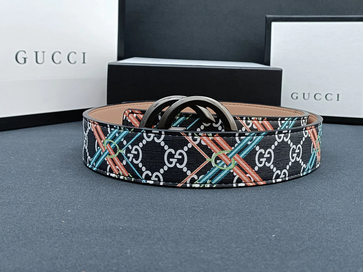 2025 3 Colors double G stripe calico belt