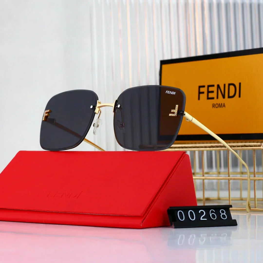 2025 Sunglasses Large frame rimless metal sunglasses