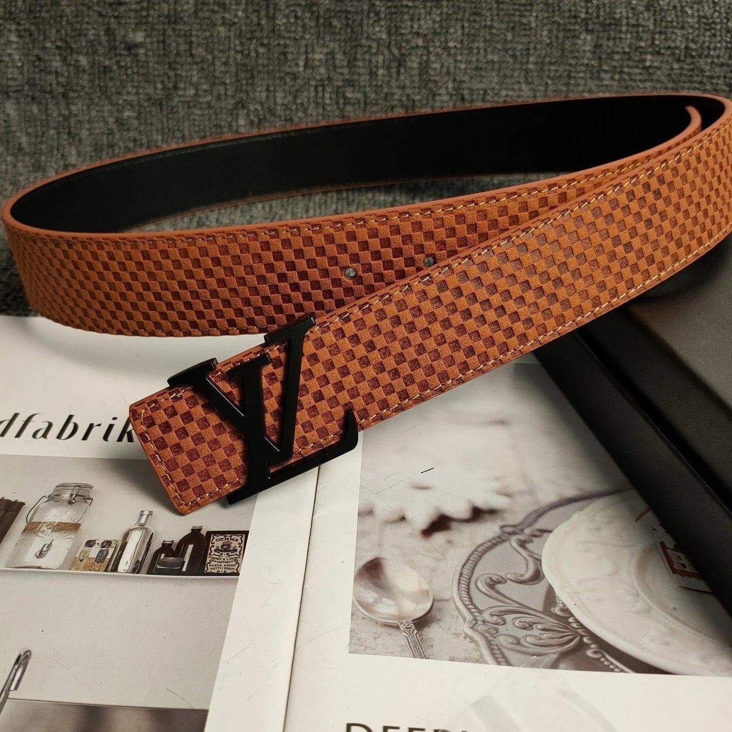 2025 3 Colors Orange Leather Belt