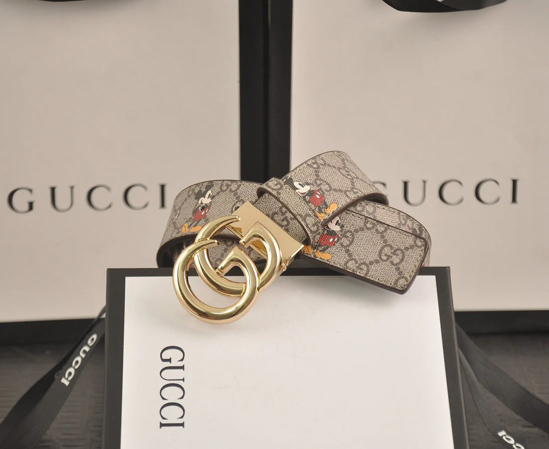 2025 3-color double G Mickey Mouse print belt