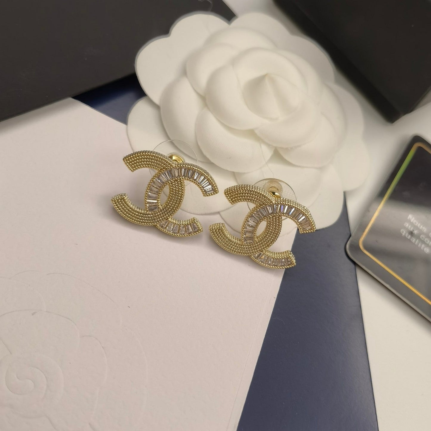 2025 Zircon Texture Letter Stud Earrings