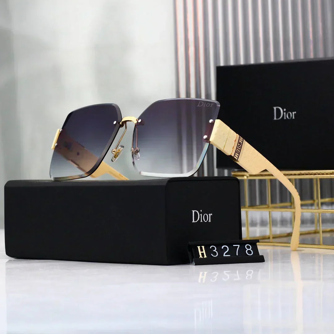 2025 Sunglasses Frameless trimmed large frame sunglasses