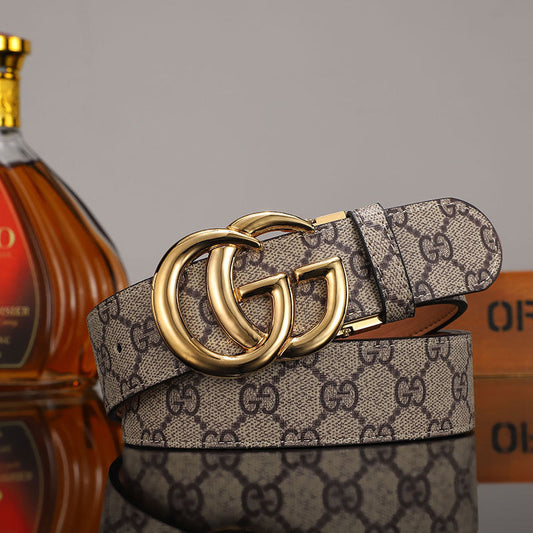 2025 3 Colors  printed letter leather belt