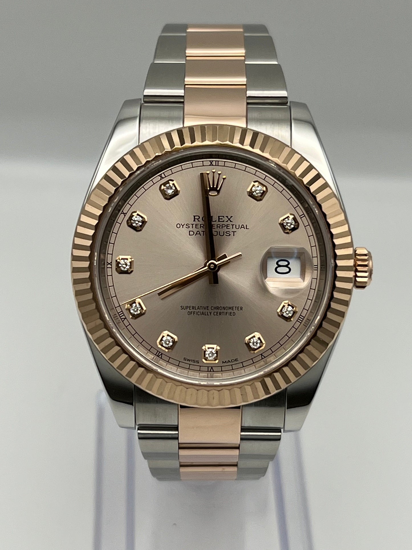 2025 Watch Datejust 126331 Rose Gold Stainless Steel Sundust Diamond Dial (2022)