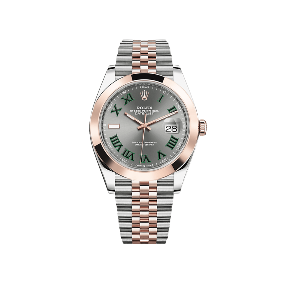 2025 Watch Datejust 126301 Stainless Steel Rose Gold Slate/Green Dial Jubilee