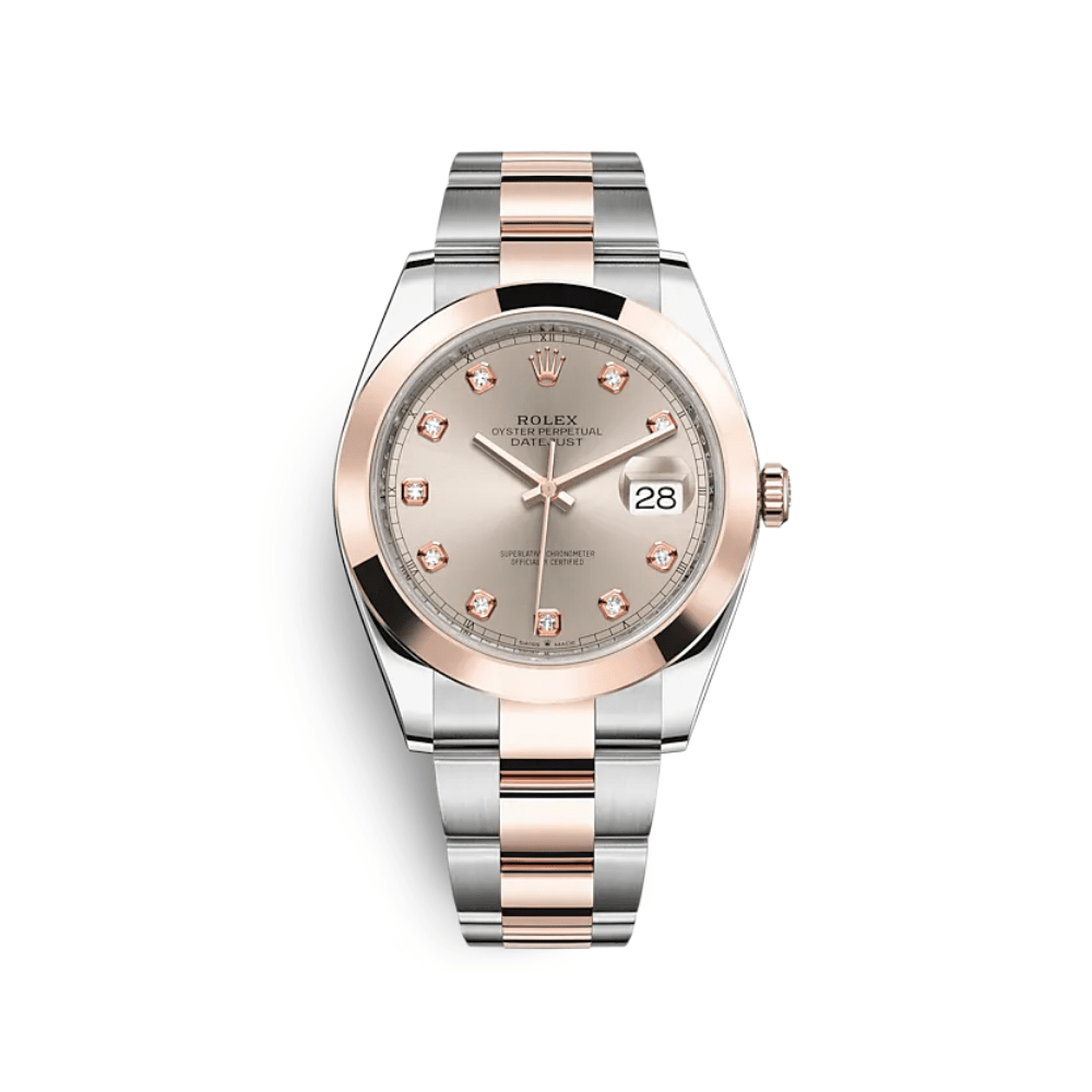 2025 Watch Datejust 126301 Stainless Steel Rose Gold Sundust Diamond Dial