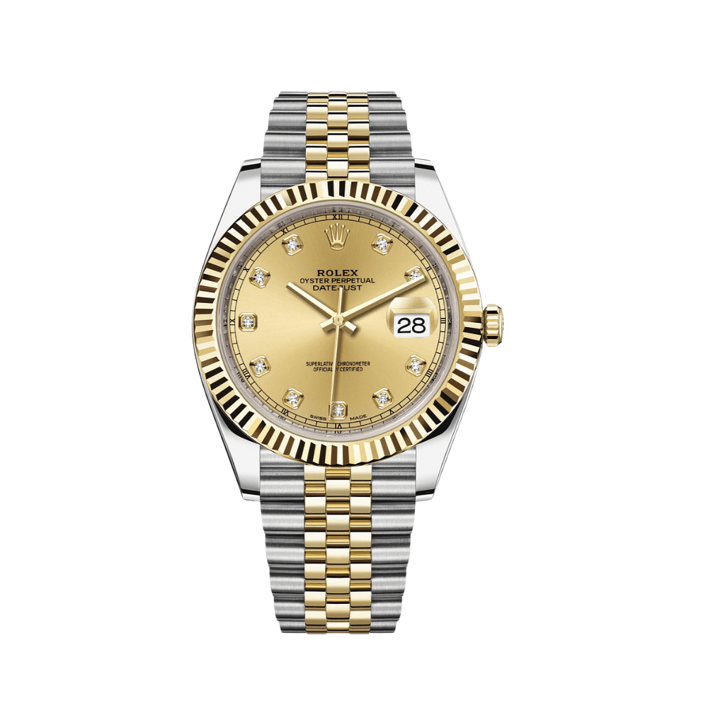 2025 Watch Datejust 126333 Yellow Gold Stainless Steel Champagne Diamond Dial Jubilee