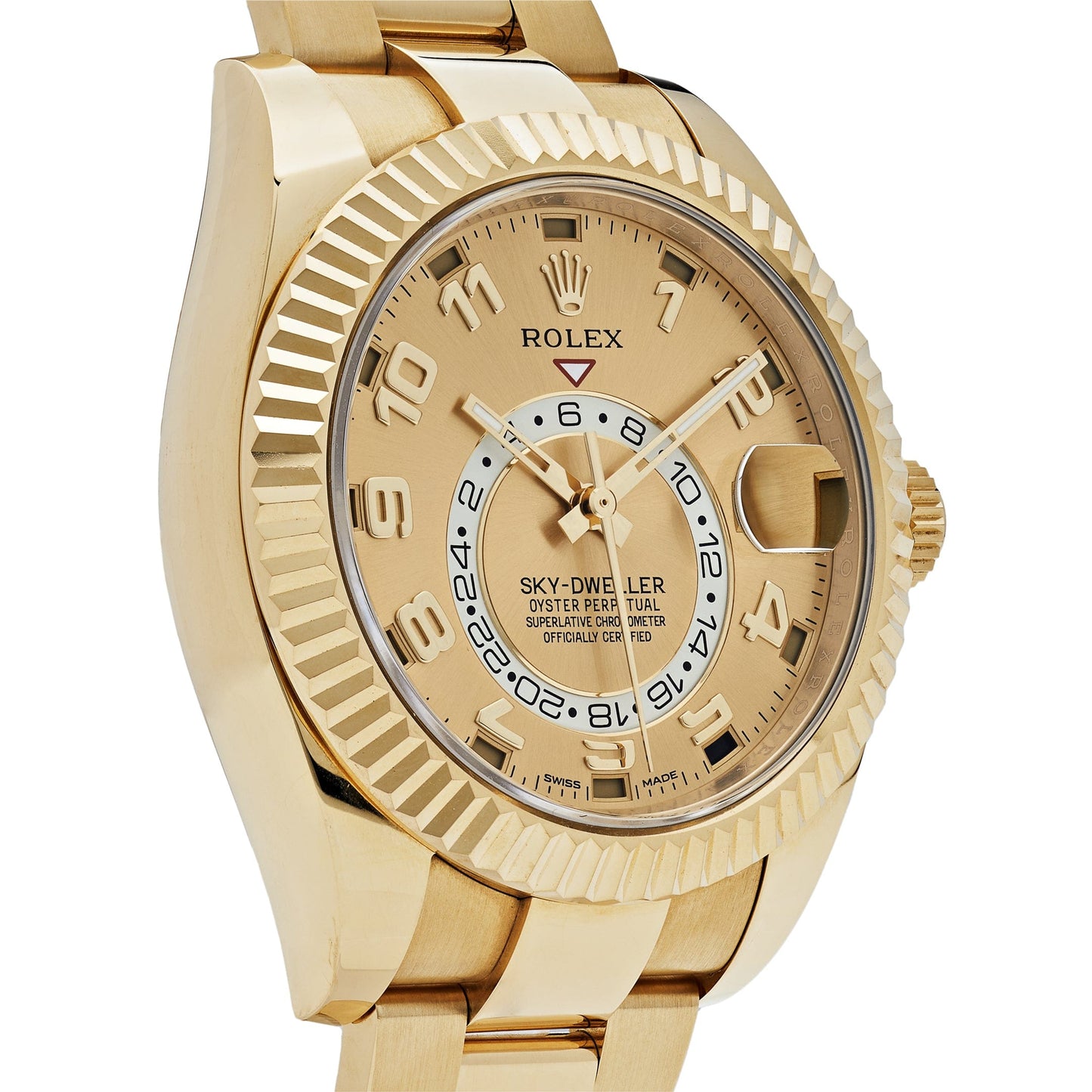 2025 Watch Sky-Dweller 326938 Yellow Gold Champagne Dial Arabic Numerals (2020)