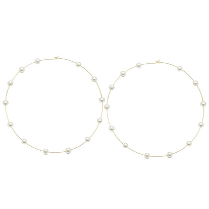 simple pearl big circle earrings earrings