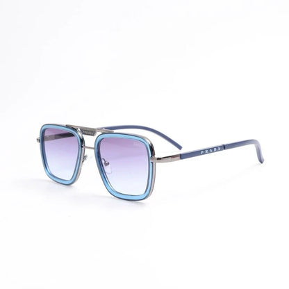 2025 Unisex Double Bridge Metal Square Sunglasses 68805
