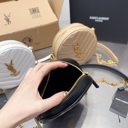 2025 Bag Fashion Ringer round cake leather bag