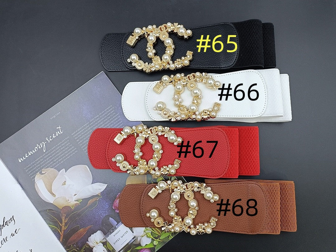 7CM elastic waistband, fashionable metal buckle dress suit jacket decoration belt