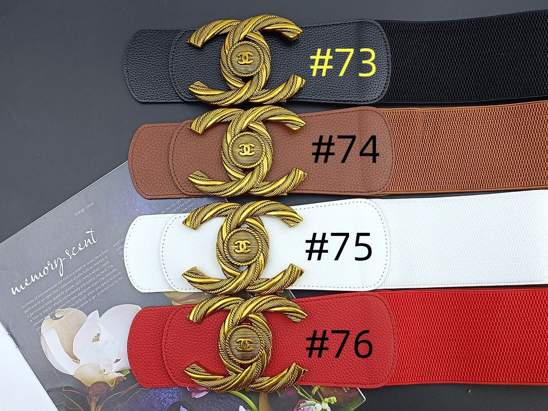 7CM elastic waistband, fashionable metal buckle dress suit jacket decoration belt