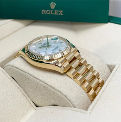 Women And Man Day Date heaven How stunning is this 36-40mm DayDate with a mother of pearl dial watch