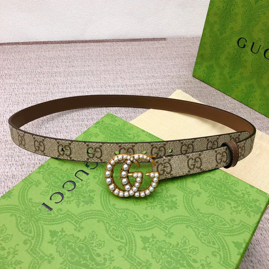 2025 Belt lined with top layer calfskin. With original single pearl buckle head, width 2.0