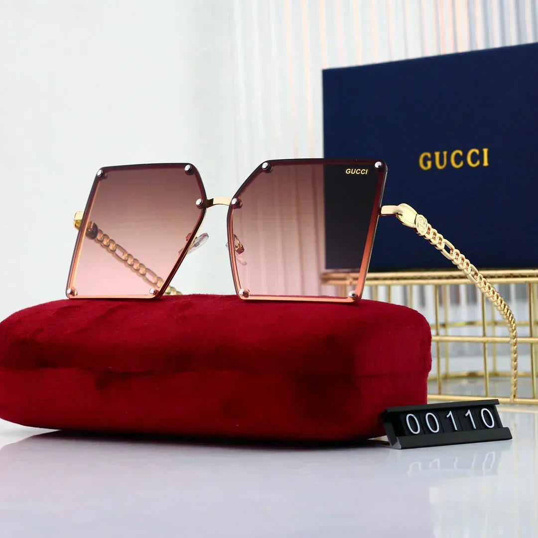 2025 Large frame rimless metal sunglasses