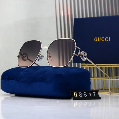 2025 Simple oval metal frame sunglasses
