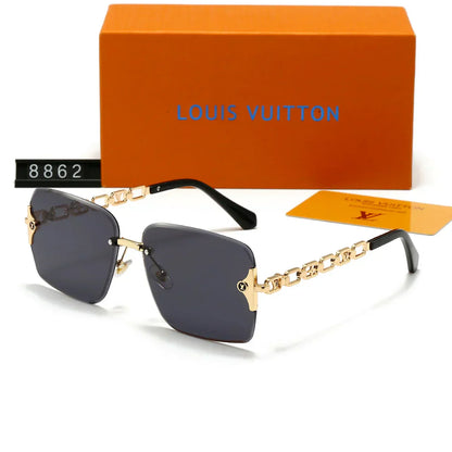 2025 Frameless metal large frame sunglasses