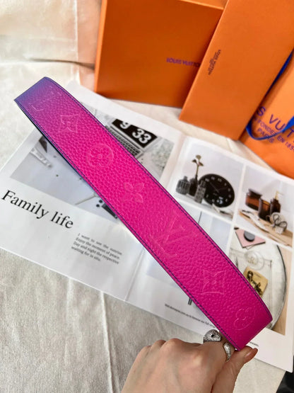 2025 belt Embossed cowhide double-sided belt width 4.0.