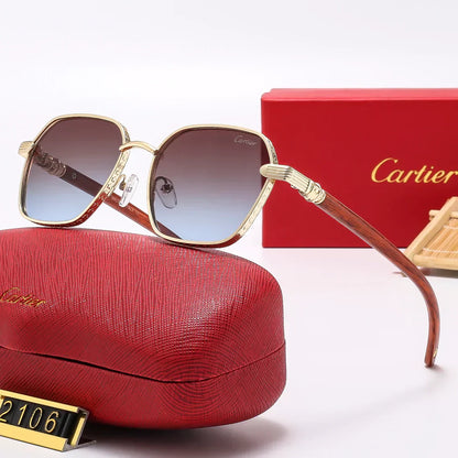 2025 Square Fashion Wooden Frame Sunglasses 2107