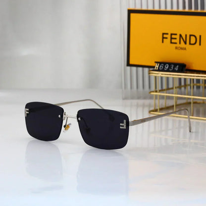 2025 Diamond-studded square frameless sunglasses