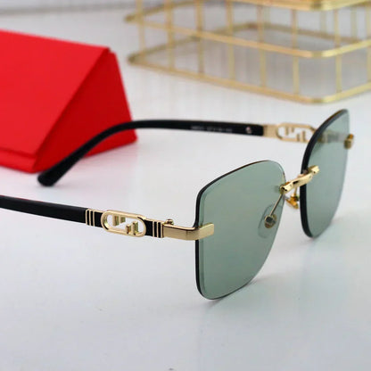 2025 Polygonal rimless cut-edge sunglasses