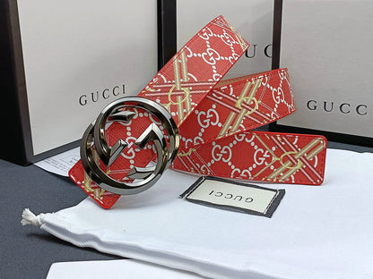 2025 3 Colors  double G stripe calico belt Gender: general