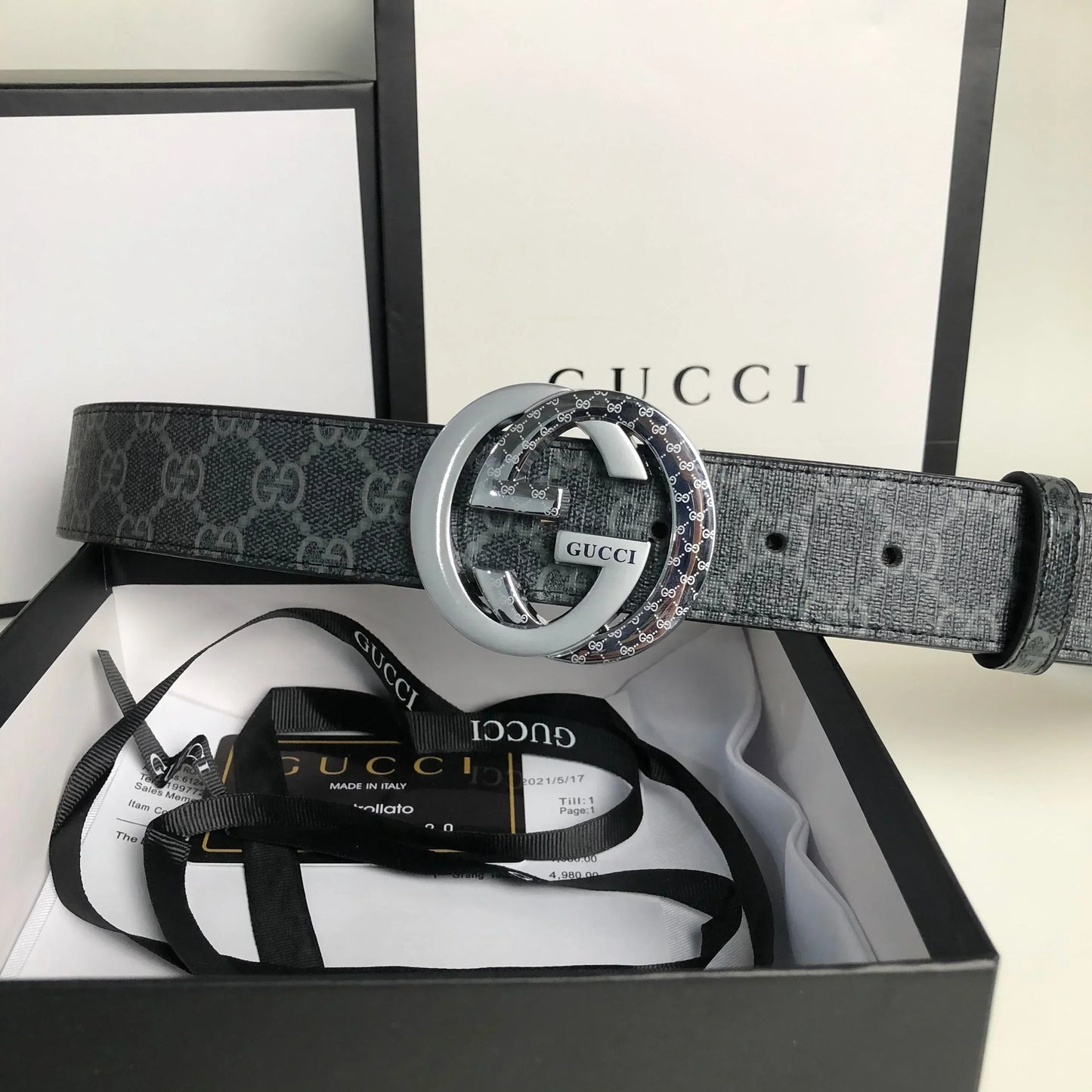 2025 3 Colors printed letter leather belt