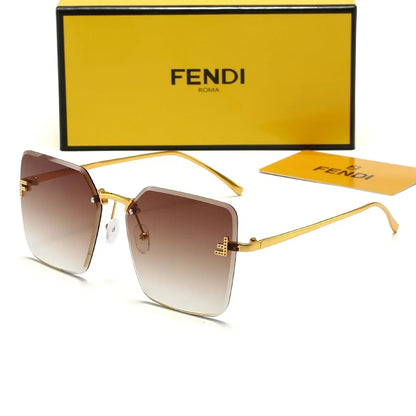 2025 Frameless metal large frame sunglasses