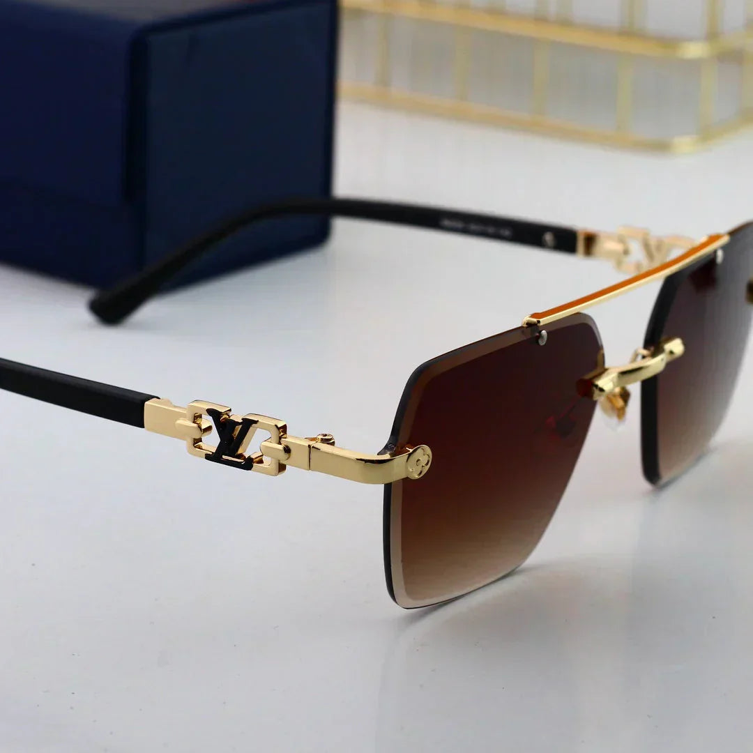 2025 Metal polygonal large frame sunglasses
