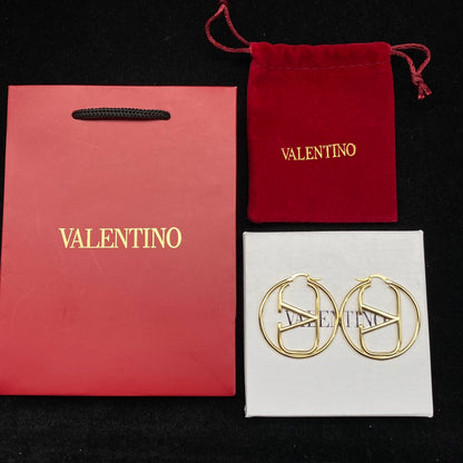 VALENTINO Classic Logo Large Round Earrings